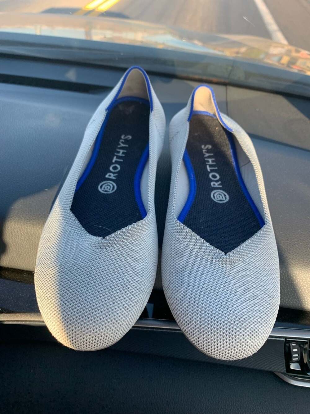 Rothy's The Flat Knit Ballet Flats Size 9.5 Gray Round Toe Slip On